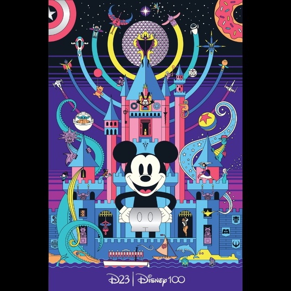 Exclusive D23 Poster Celebrating Disney100 - Picture 1 of 2